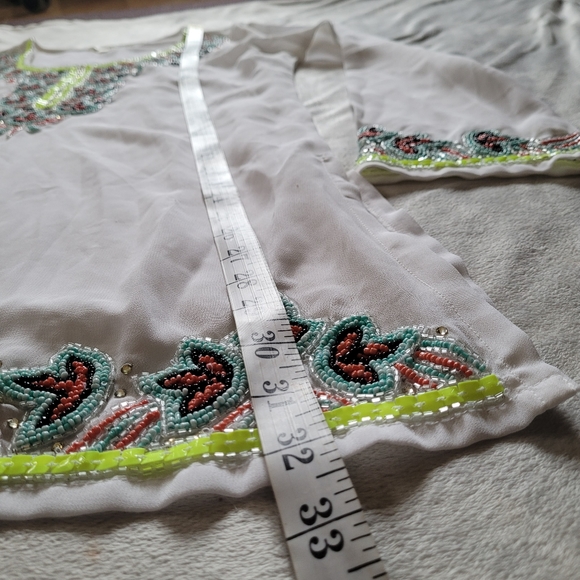 LUCKY & COCO Women's Sheer Beaded Cover Up - Picture 9 of 11